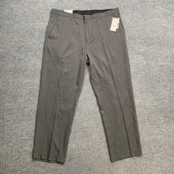 Calvin Klein Pants Mens 38 Grey Straight Fit Flat Front Formal Business Dress - Picture 2 of 13